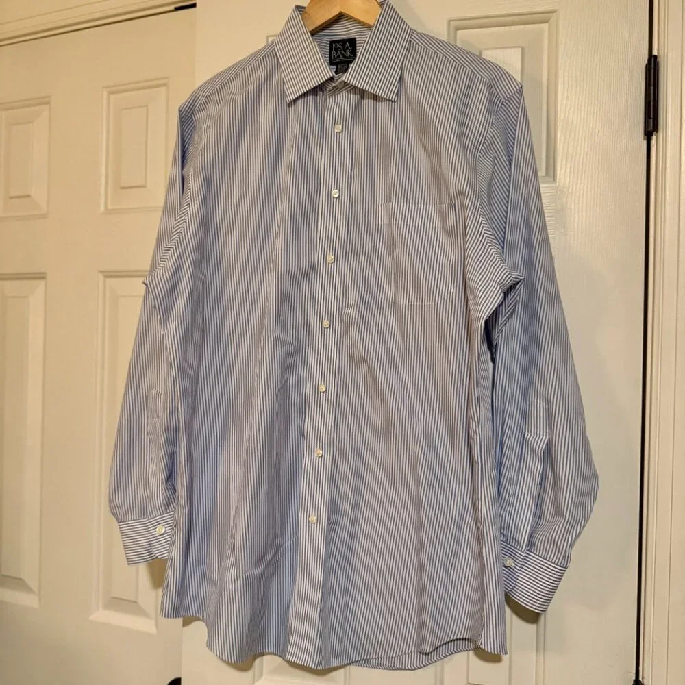 JOSEPH A BANKS MENS DRESS SHIRTS, SET OF 4, SIZE 16.5 X 34, 100% NO-IRON COTTON - Picture 8 of 16